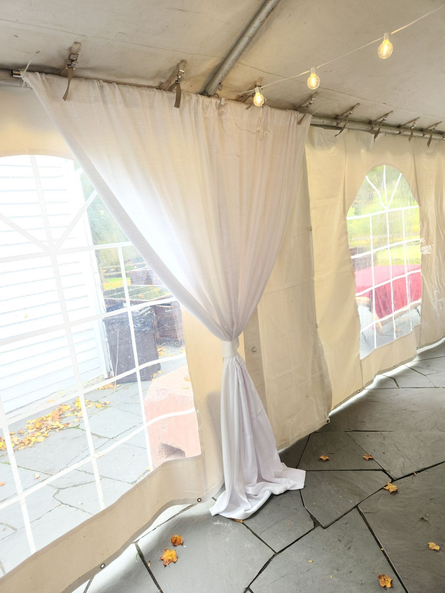 Event Wedding Tent Leg Lights Lighting Drapes Drapery Service Provider in Berkshires Western MA Mass.
