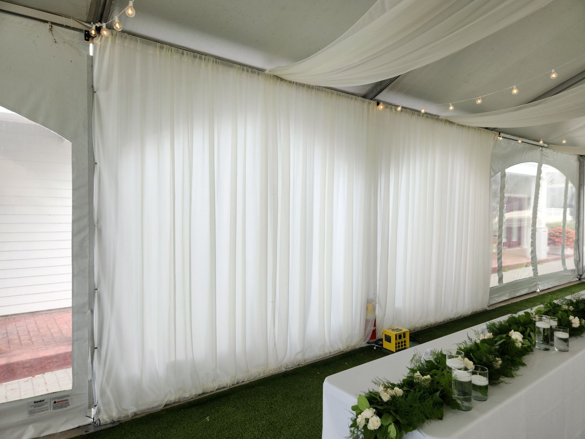 Event Wedding Tent Lights Lighting Drapes Drapery Service Provider in Berkshires Western MA Mass.
