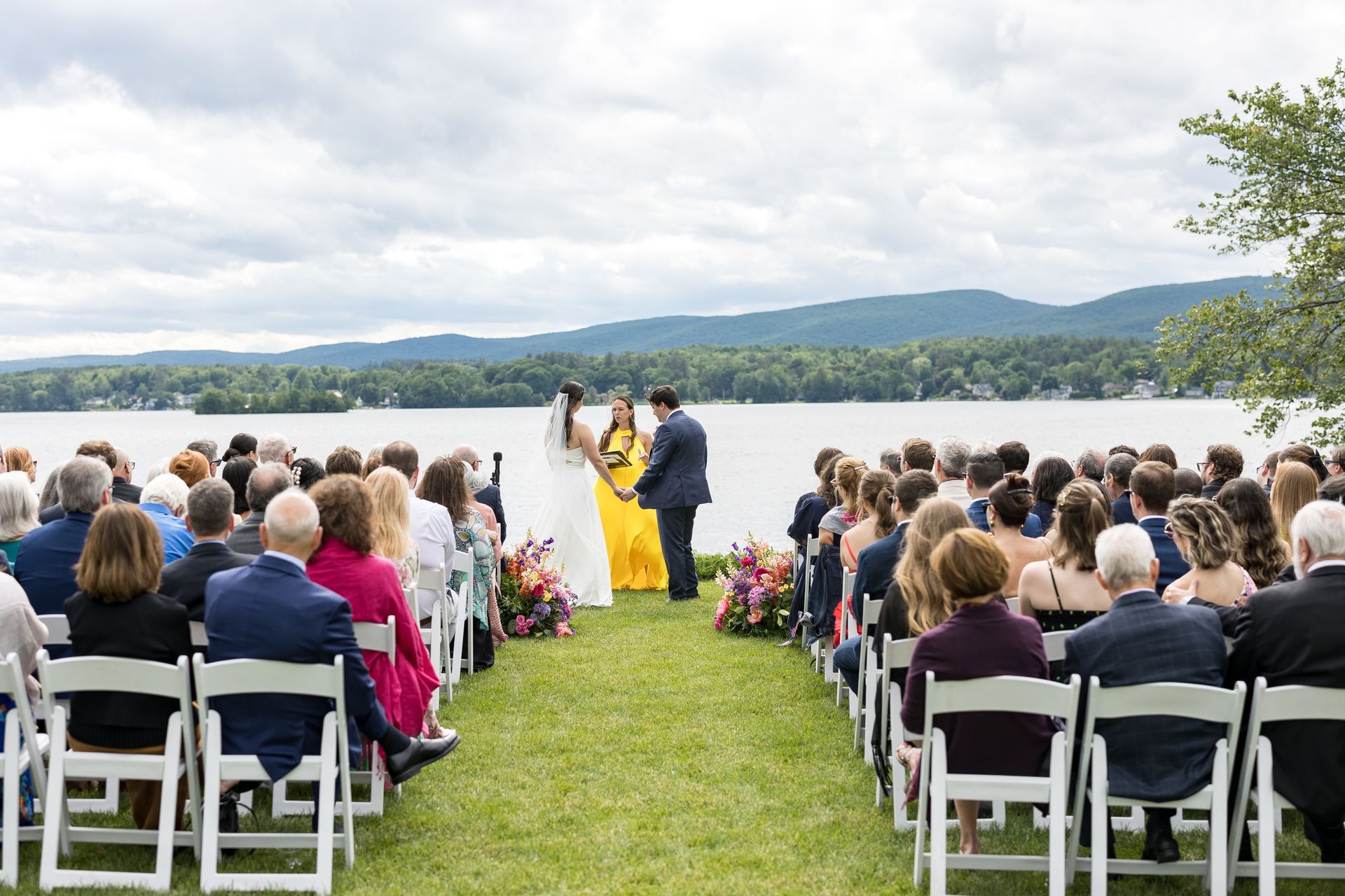 Lake House Guest Cottages of the Berkshires, Lanesborough Lanesboro MA Mass. wedding DJ tent lighting drapery