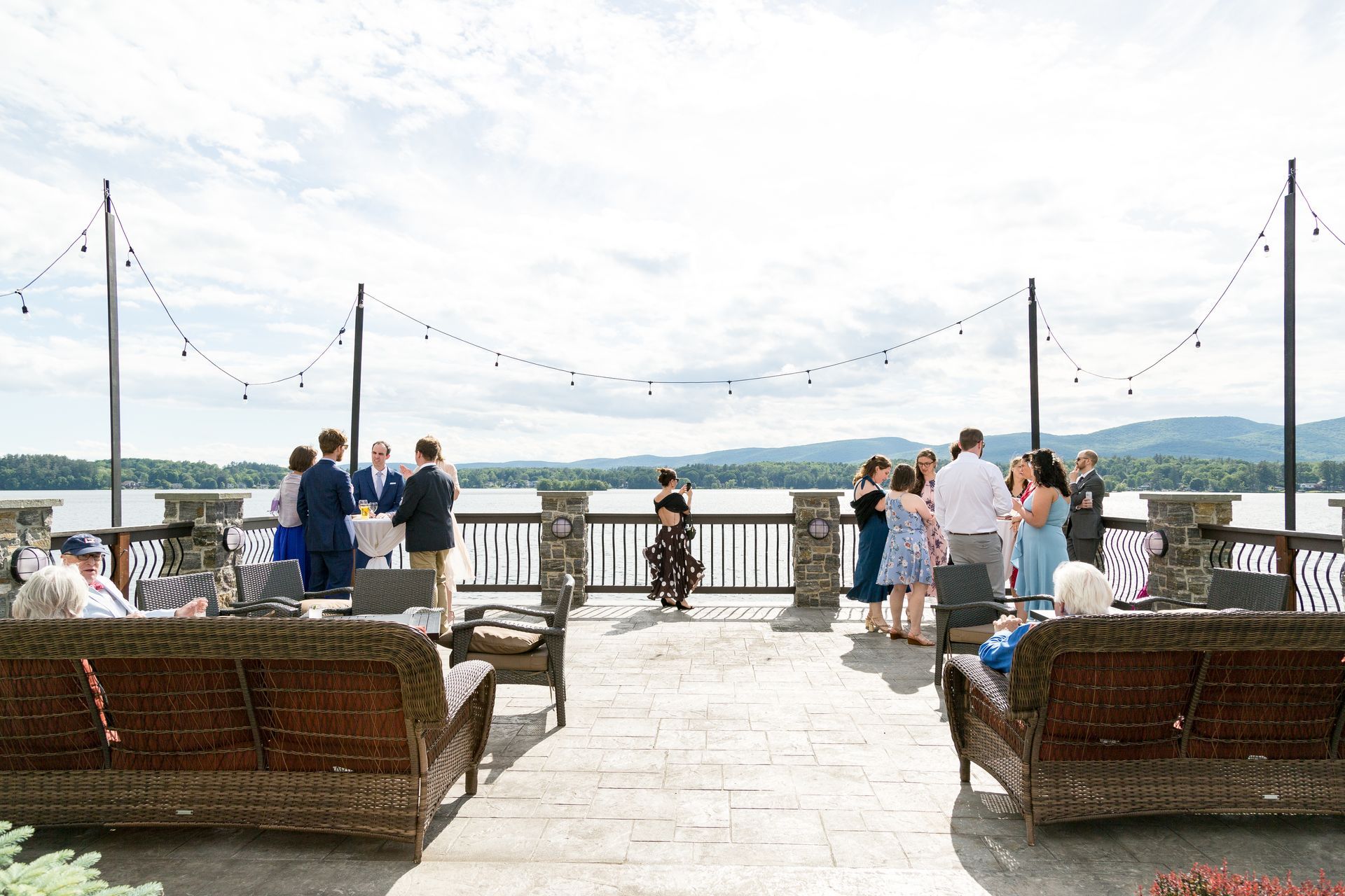Lake House Guest Cottages of the Berkshires, Lanesborough Lanesboro MA Mass. wedding DJ tent lighting drapery