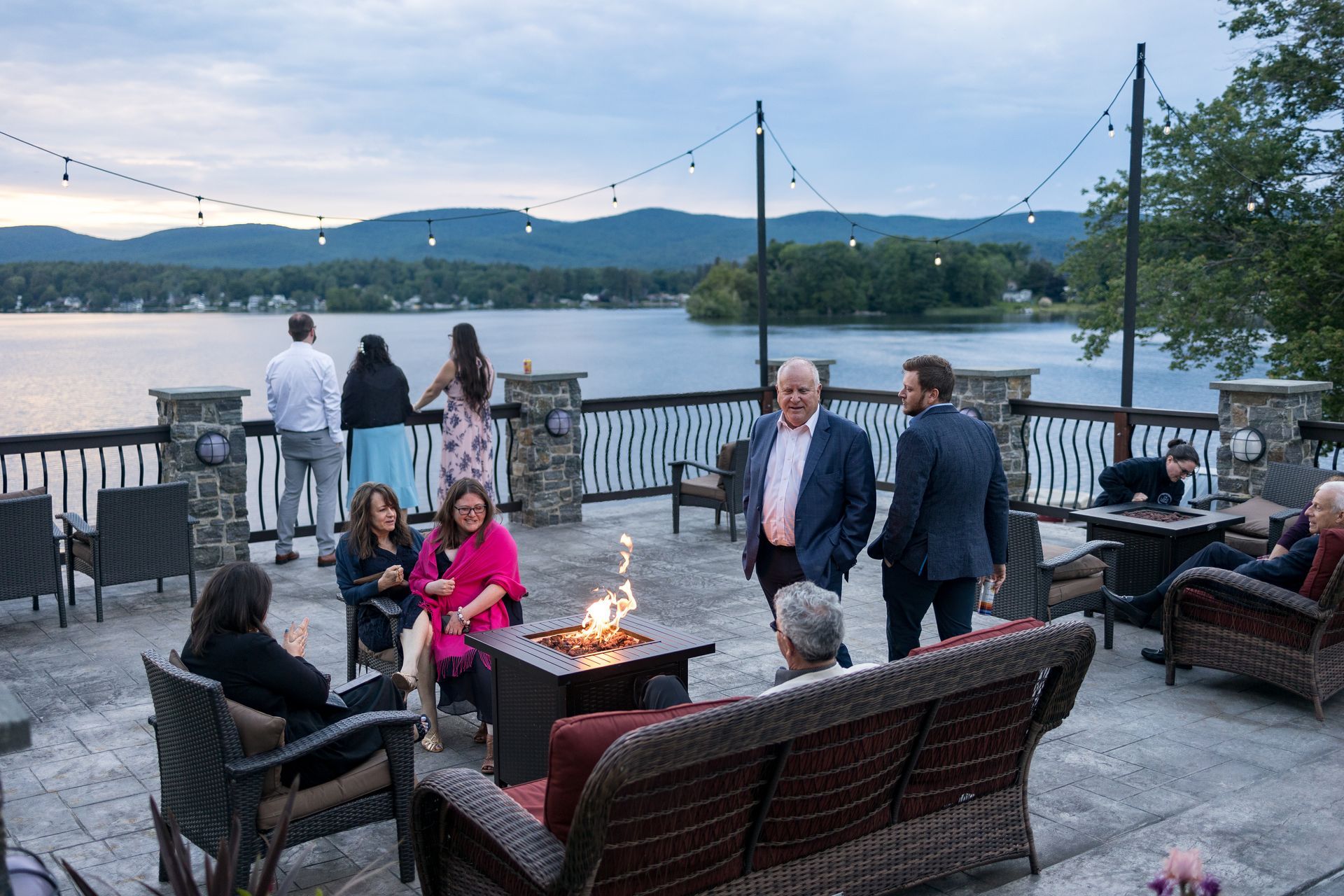 Lake House Guest Cottages of the Berkshires, Lanesborough Lanesboro MA Mass. wedding DJ tent lighting drapery