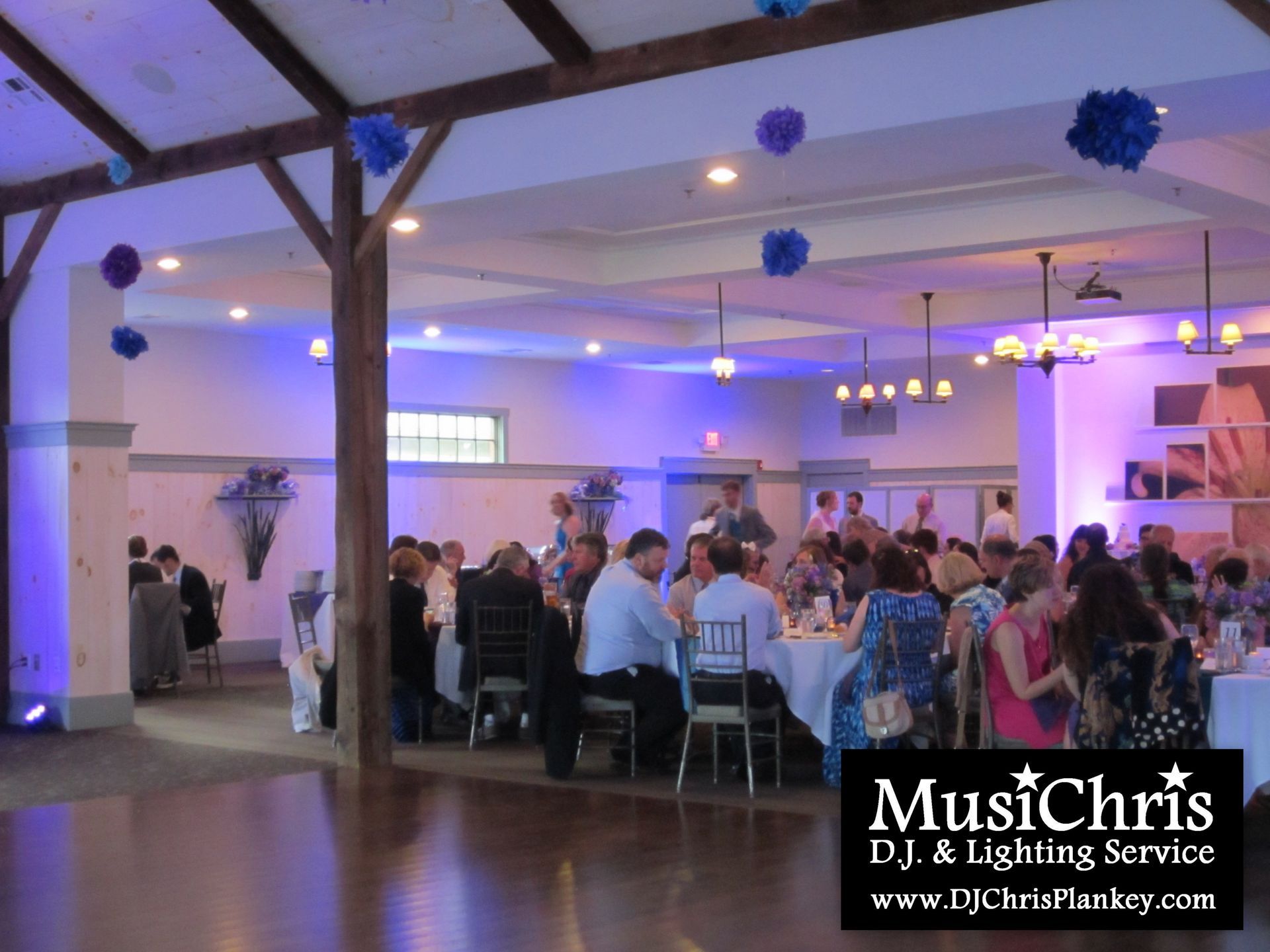 Barrington Hall, Great Barrington, MA wedding venue Crissey Farm wedding DJ lighting drapery
