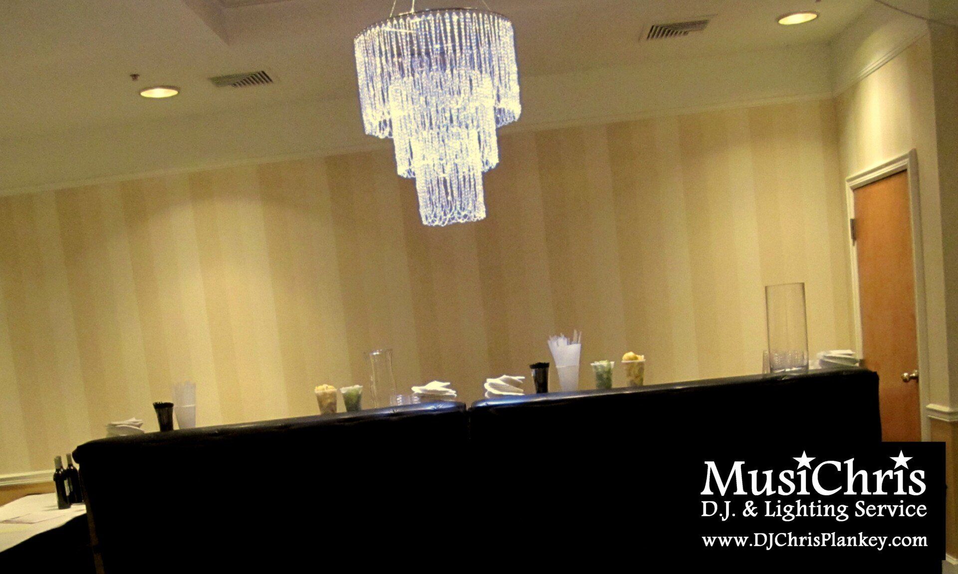 Crystal Chandelier installation rental service in the Berkshires Western, MA for tents weddings private events