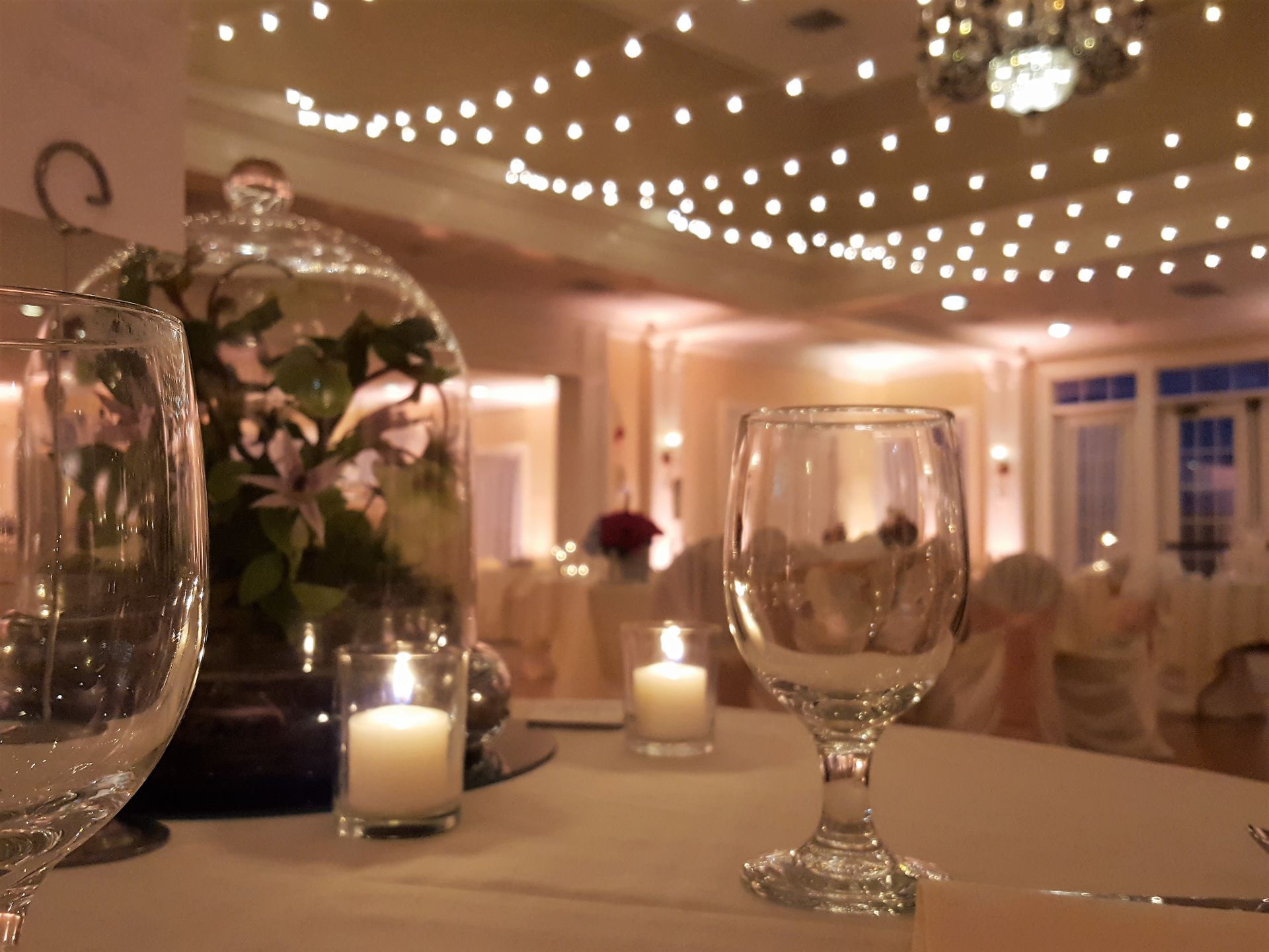 Country Club of Pittsfield, MA Mass. wedding DJ lighting drapery porch lighting service