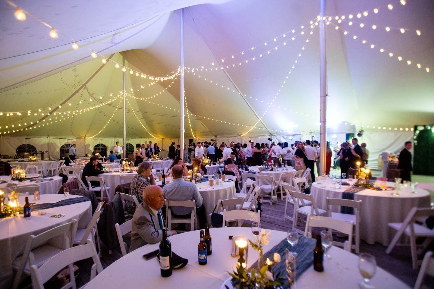 Wedding Tent Lights Lighting Drapes Drapery Service Provider Berkshires Western DJ Mass. Pittsfield Hancock Shaker Village