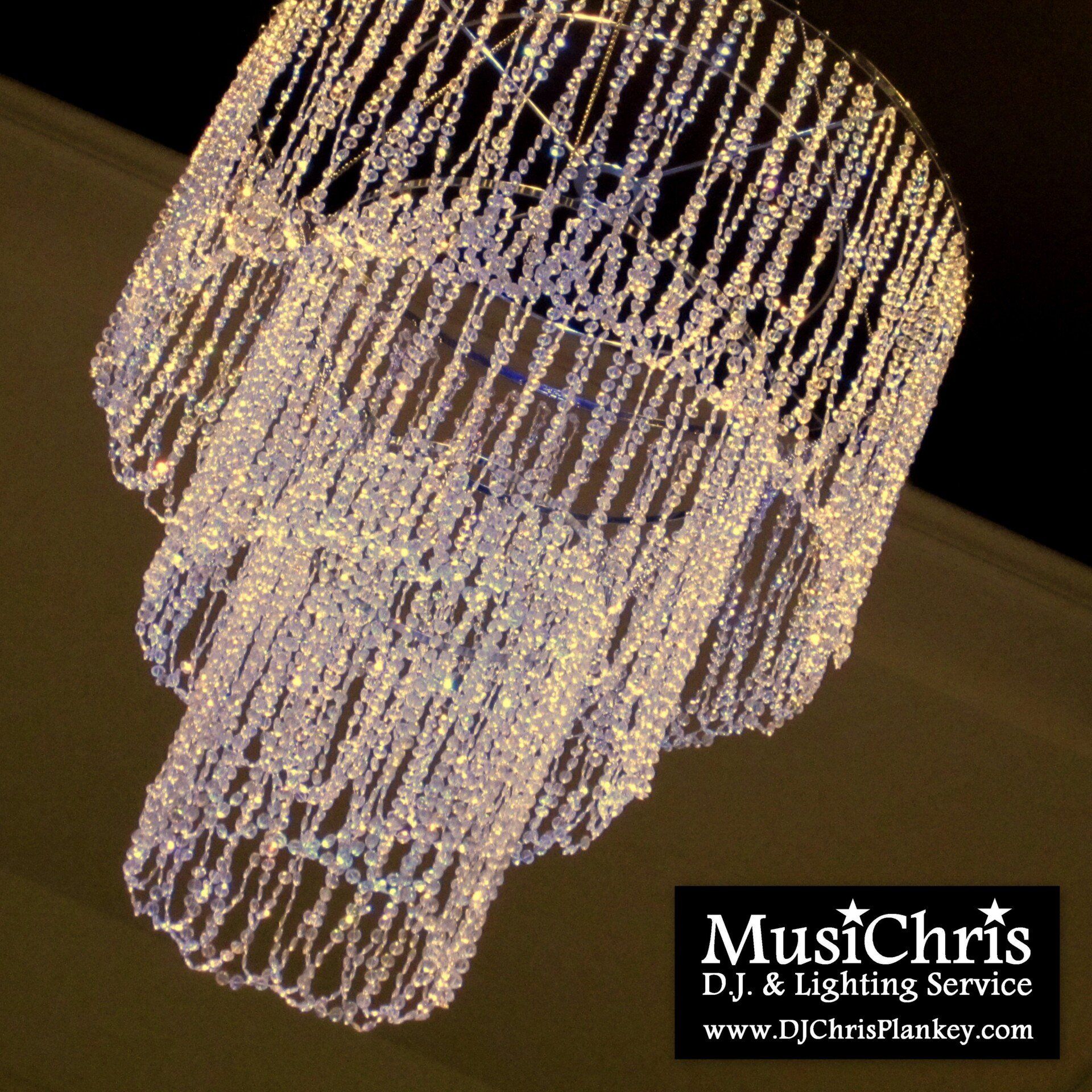 Crystal Chandelier installation rental service in the Berkshires Western, MA for tents weddings private events