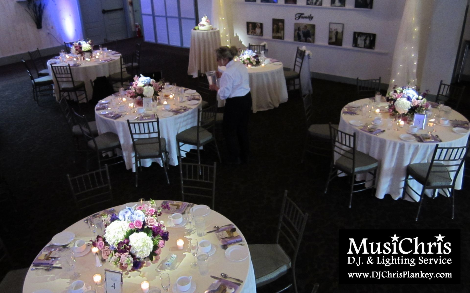 Barrington Hall, Great Barrington, MA wedding venue Crissey Farm wedding DJ lighting drapery