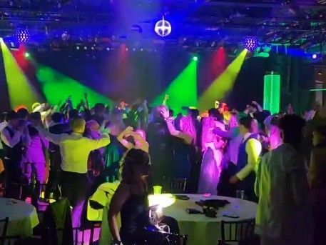 Stationery Factory Prom DJ lighting drapery Dalton, Mass.