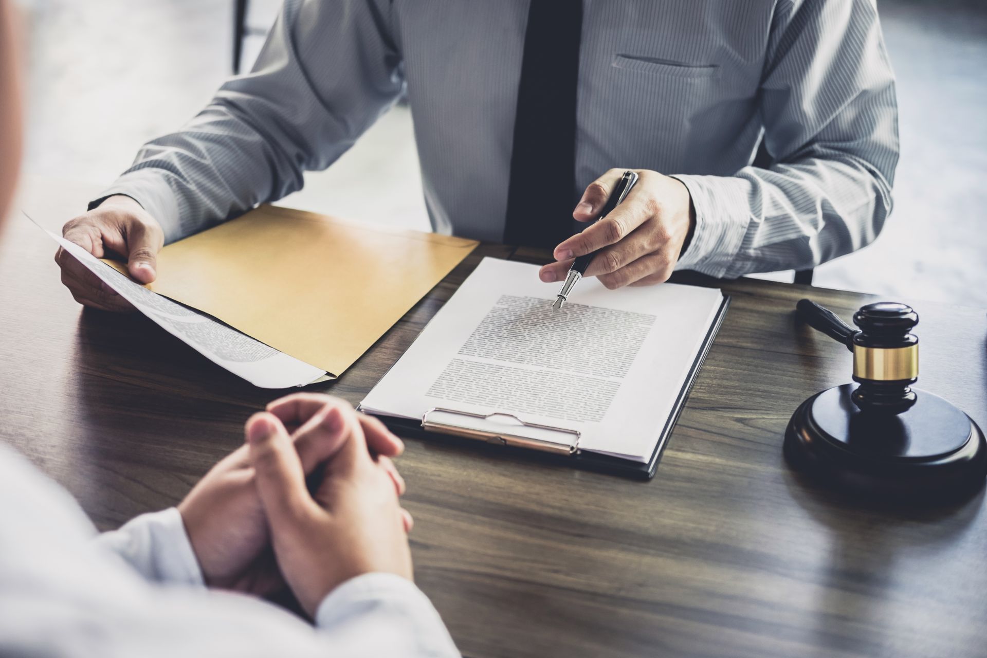 two people going over paperwork
