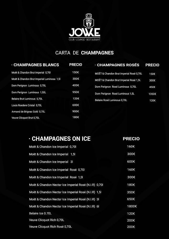 Carta de Champán en Jowke