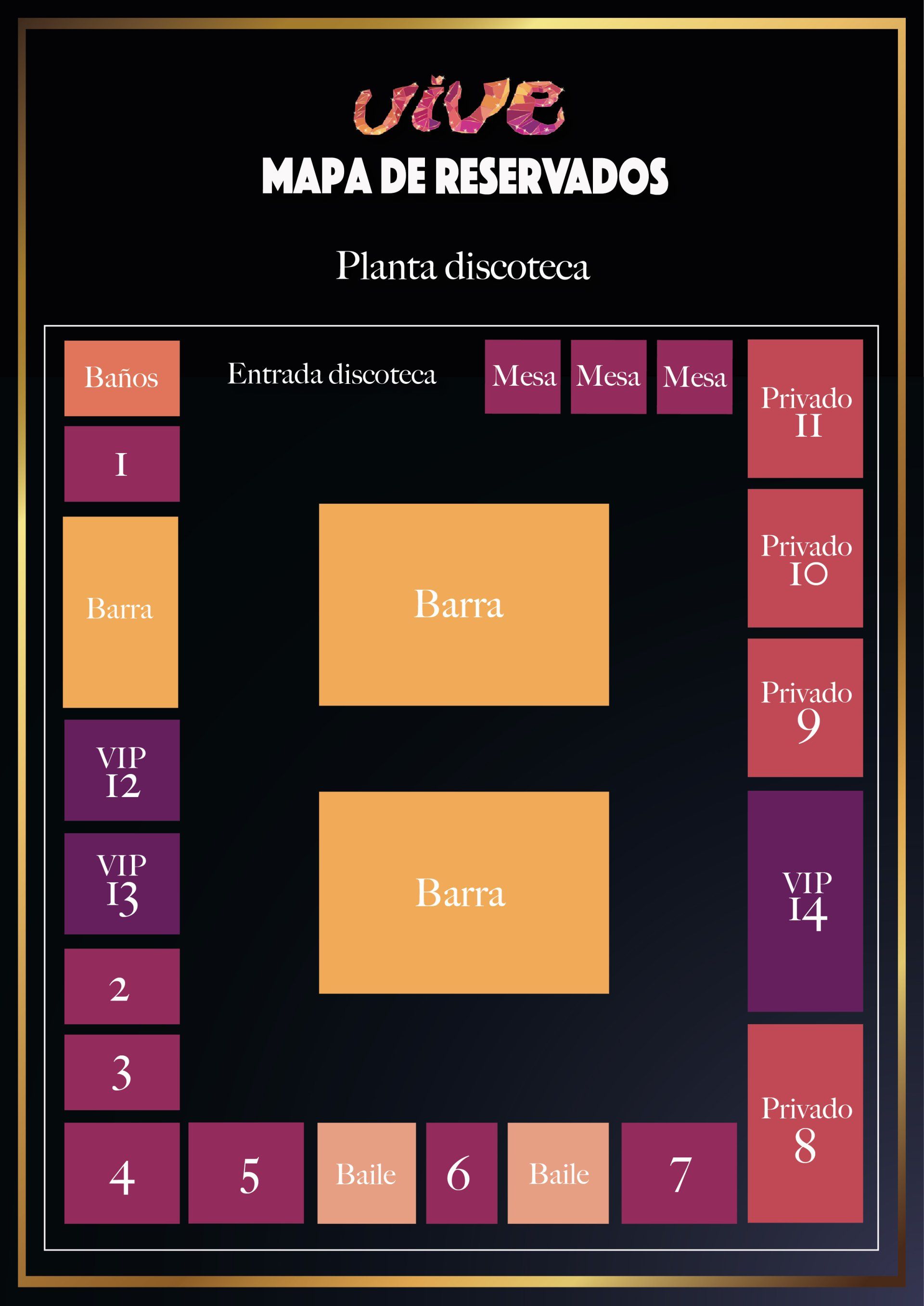 Plano de Reservados en Oh My Club Plano de Reservados en Oh My Club