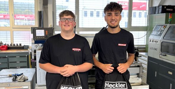 Florian Weidner Ausbildung zum Werkzeugmechaniker, Ekin Kaan Üstünsoy zum Zerspanungsmechaniker