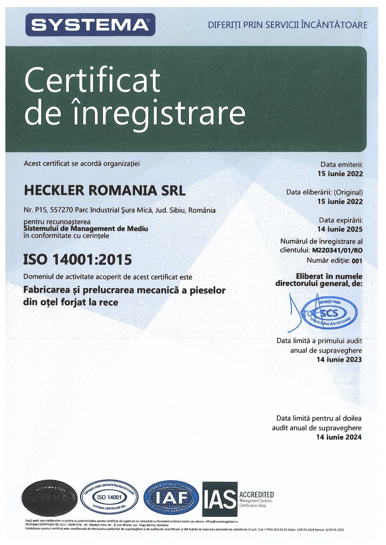 IQNET ISO9001:2015 Zertifikat
