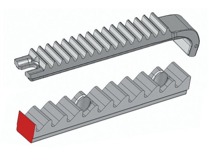 Durchgehende massive Verzahnung
