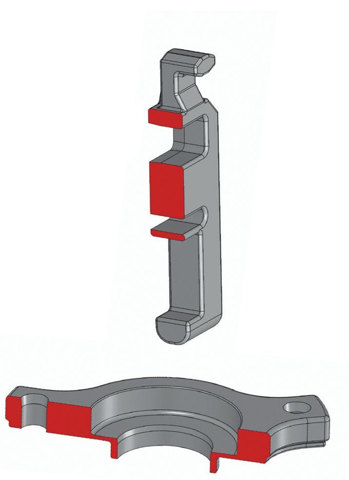 Unterschideliche Wandstärken innerhalb des Bauteils