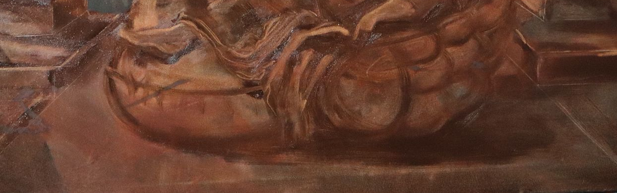 Barockschloss-Kulisse mit aufblasbarem Lederschwan im Pool – Eine visuelle Kritik