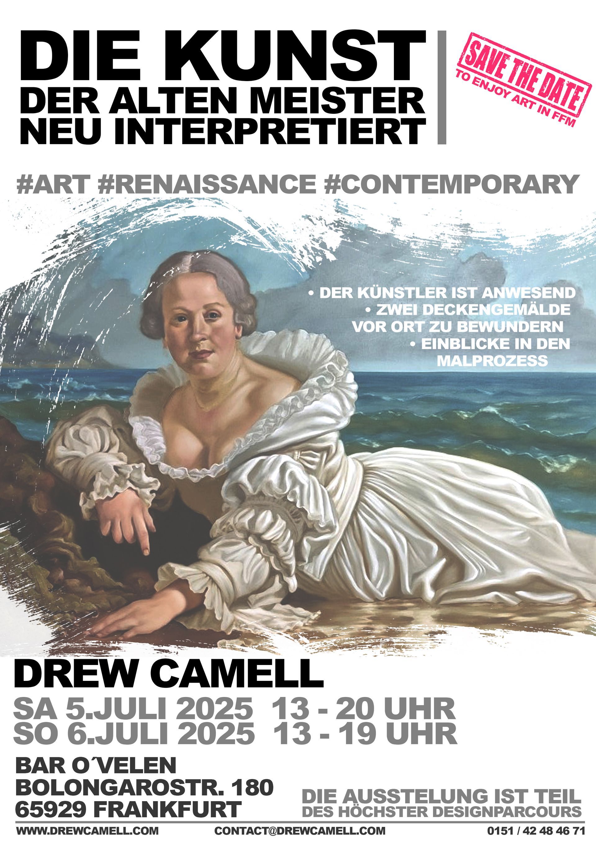 Kunstausstellung Frankfurt, Kunst und Kultur Frankfurt, Kuenstler Drew Camell stellt Oelgemaelde aus