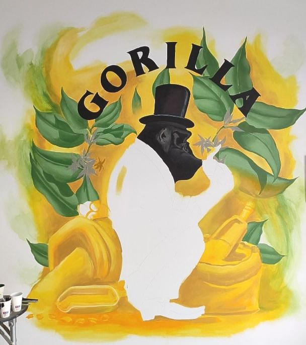 Gorilla Kaffe Logo in Arbeit