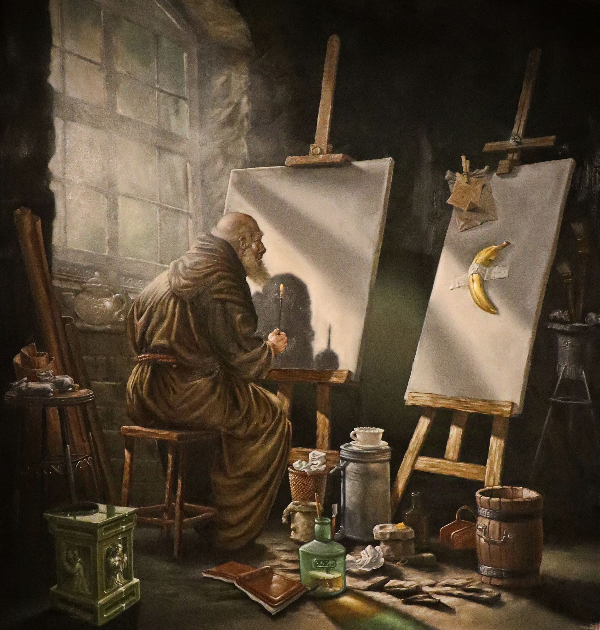 Detailiertes Realismus Oelgemaelde im Barockstil. Gemalt vom Frankfurter Kuenstler Drew Camell