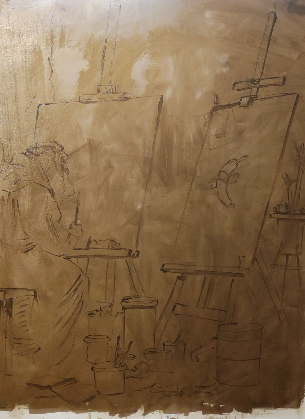 Skizze Oelmalerei von Kuenstler Drew Camell aus Frankfurt am Main. Autodidakt.