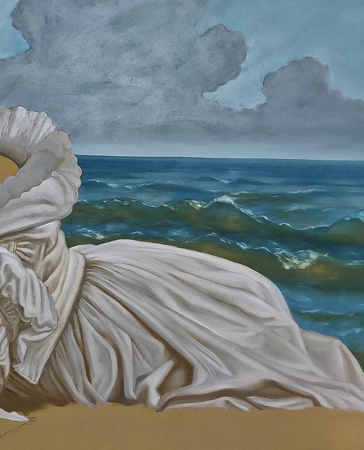 Drew Camell: Die Entstehung von „The Shell“ – Klassische Ölmalerei heute - Draperie von Stoffen in der Ölmalerei