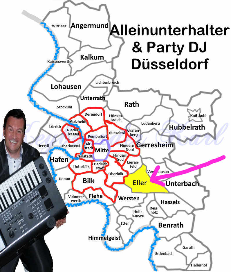 Alleinunterhalter Düsseldorf mit Party DJ Düsseldorf und Live Musik. Keyboarder Karl hier im Kreis Düsseldorf buchen