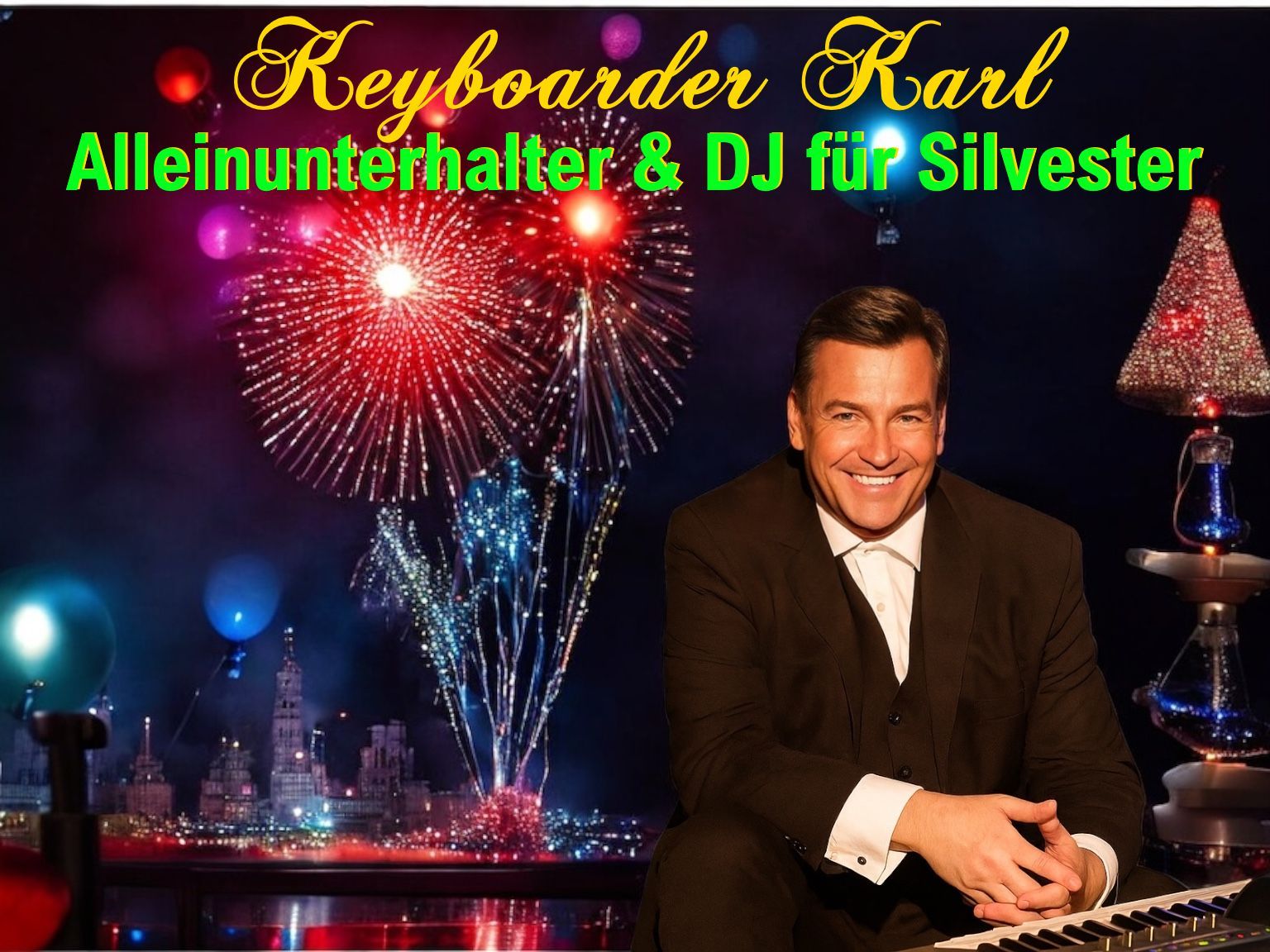 Unvergessliche Silvester-Party in Düsseldorf? Live-Musik, DJ und Stimmung von Keyboarder Karl