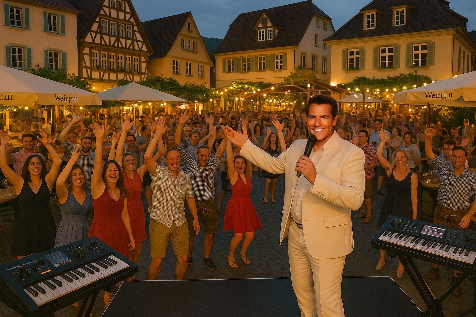 Keyboarder Karl auf Marktplatz beim Weinfest Keyboarder Karl auf Marktplatz beim Weinfest