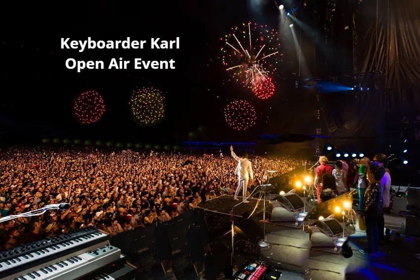 Phantastische Show mit Keyboarder Karl beim open Air Festival - Das Publikum außer Rand und band