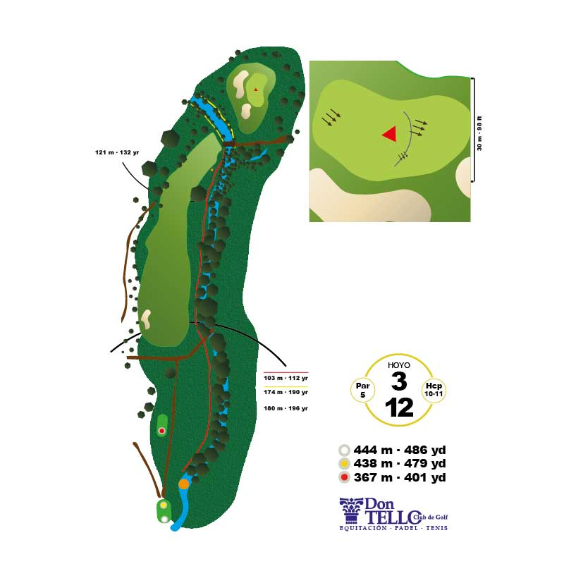Hoyo 3 de Don Tello Club de Golf. Par 5 de 438 metros