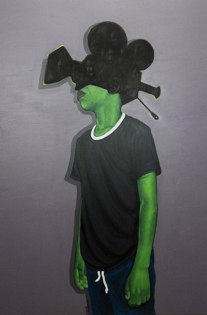 Lindokuhle Khumalo. Building from interest, 2020, technique mixte sur toile, 140 cm x 200 cm