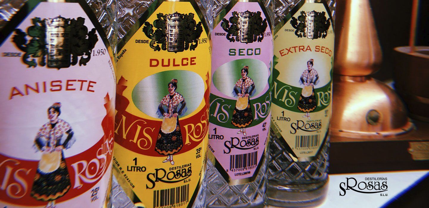 Etiqueta Botella de anís.