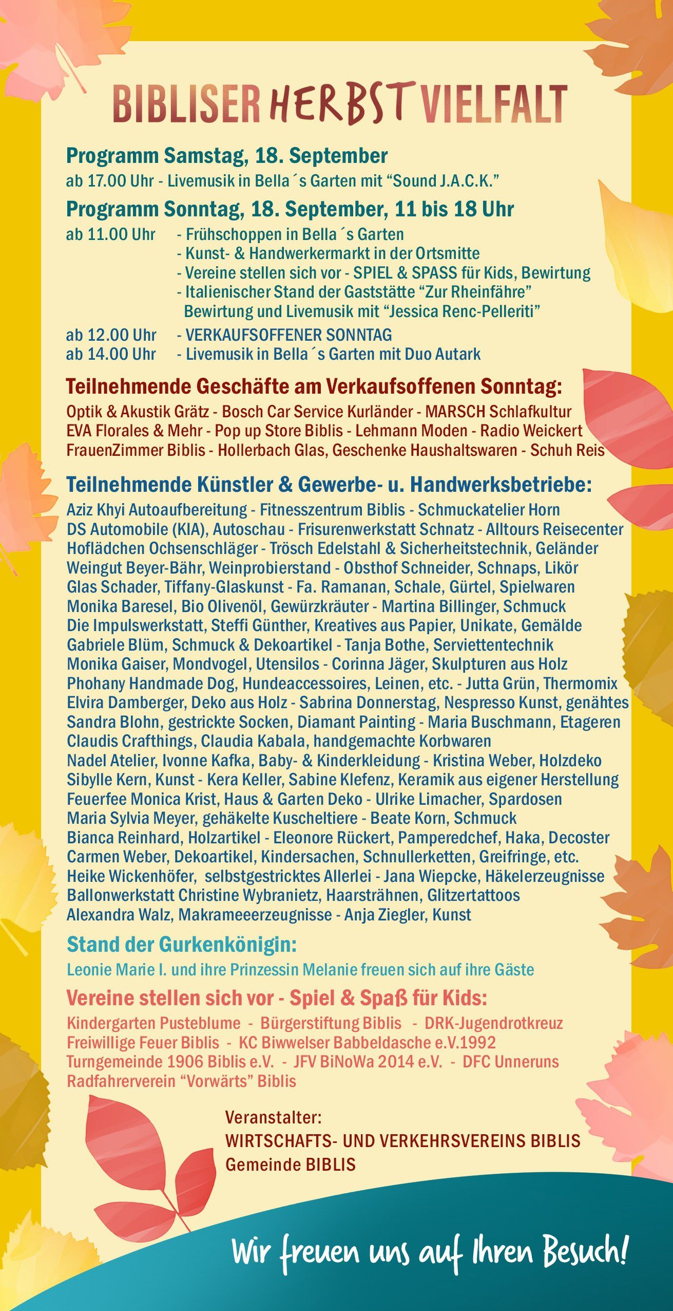 Bibliser Herbstvielfalt Biblis, Kunst- Handwerkermarkt, Kunsthandwerkermarkt, Verkaufsoffener Sonntag 2022