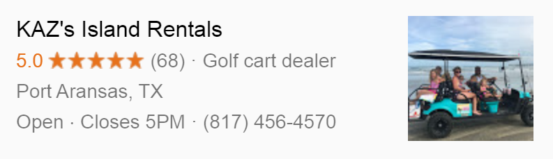 Port Aransas Golf Cart Rentals Reviews