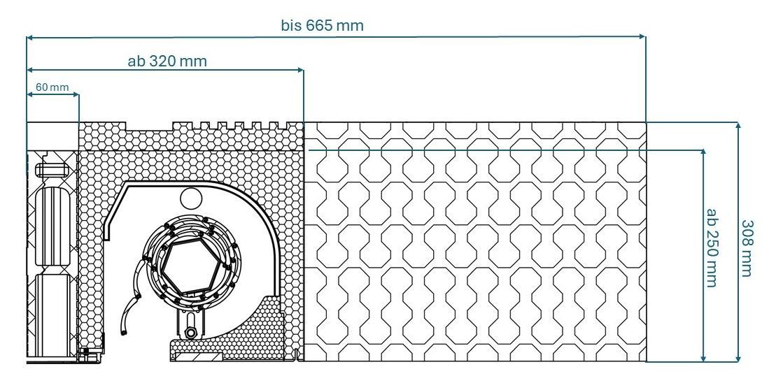 Maße Rollladenkasten mit Wohnraumlüfter Eigenständige Lüftungs-Lösung ohne Rollladenkasten