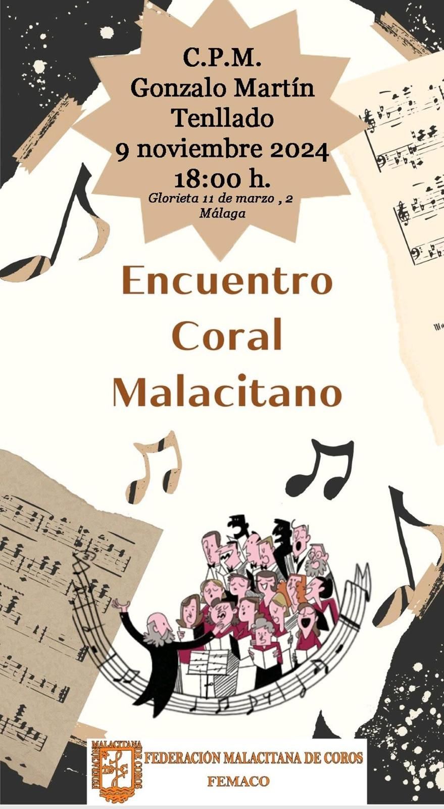 CONCIERTOS:
- Viernes 22 de marzo a las 20h en la parroquia de Nueva Andalucía
- Sábado 23 de marzo a las 20h en el Centro Cultural Mirador del Carmen de Estepona