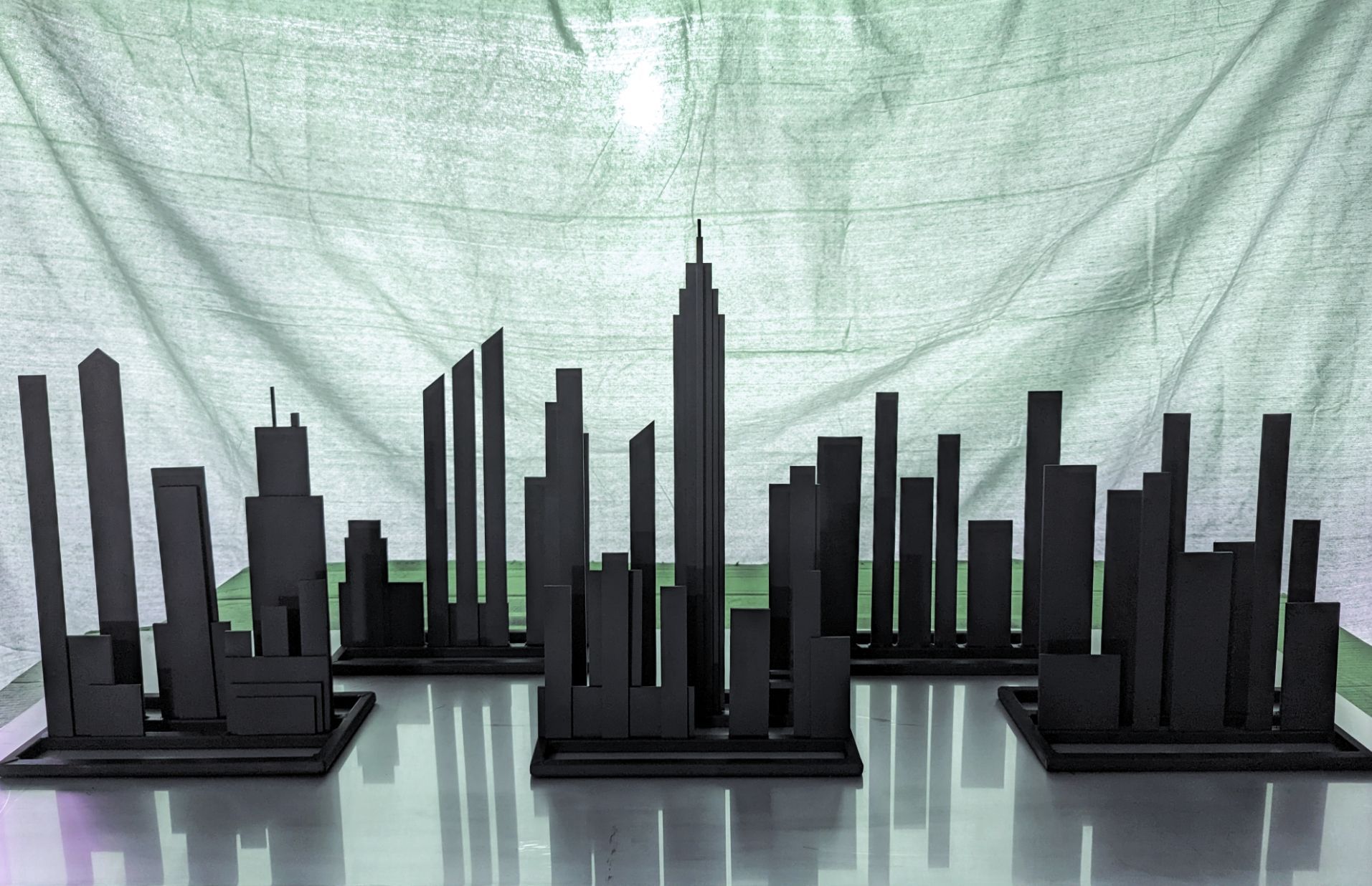Skyline Series Cityscape steel fire art feature product line by Eric Tolbert