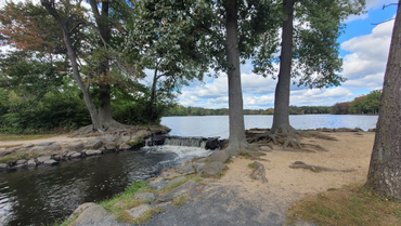 Waterfall from Belmont lake.