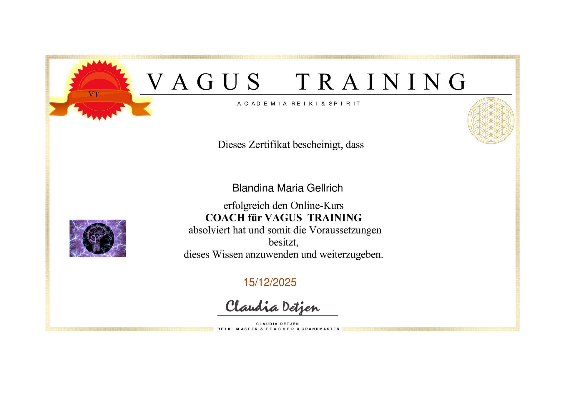 Zertifikat Vagus-Training