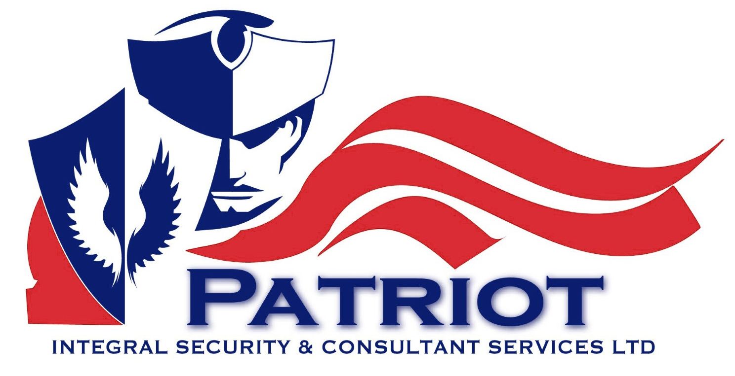 Patriot Logo of A Soldier, Shield and a red ribbon floating