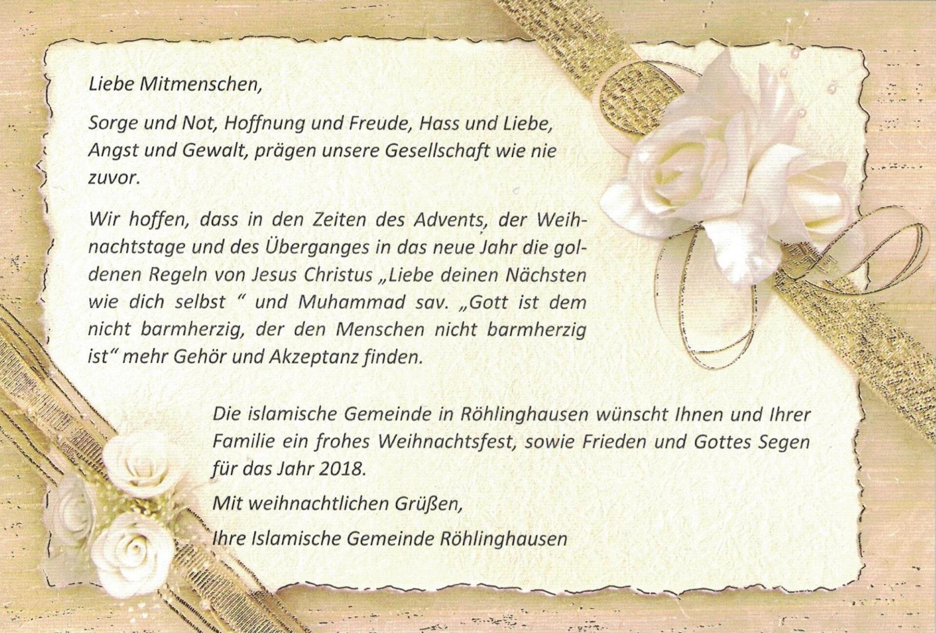 Weihnachtsbotschaft 2017