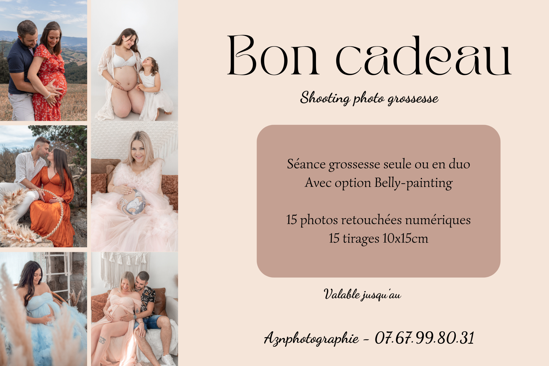 Cadeau femme enceinte grossesse carte-cadeau-shooting-grossesse