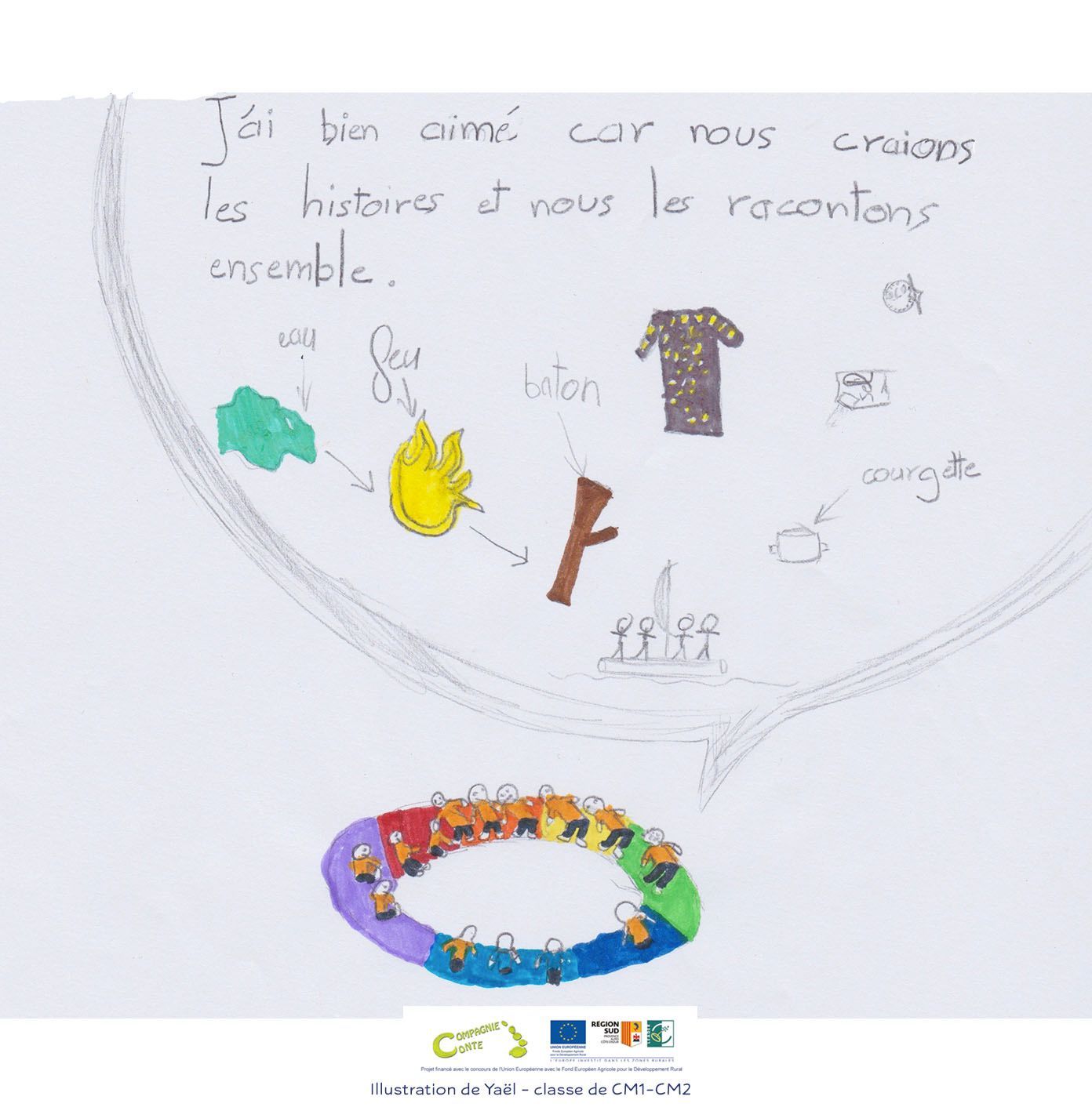 Cercle de la parole conteuse-Compagnie Conte- Projet financé avec le concours de l'Union Européenne avec le Fond Européen Agricole pour le Développement Rural et la Région PACA