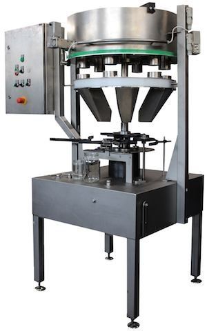 Abfüllmaschine Konservengläser, Abfüller stückige Lebensmittel, Abfüllanlage Abfüllmaschine für stückige Lebensmittel, Dosiergerät gehört zu Abfüllanlage - Abfüllmaschine für Champignons, Oliven, Kartoffeln, Fleisch, Wurst und anspruchsvolle, klebrige Lebensmittel