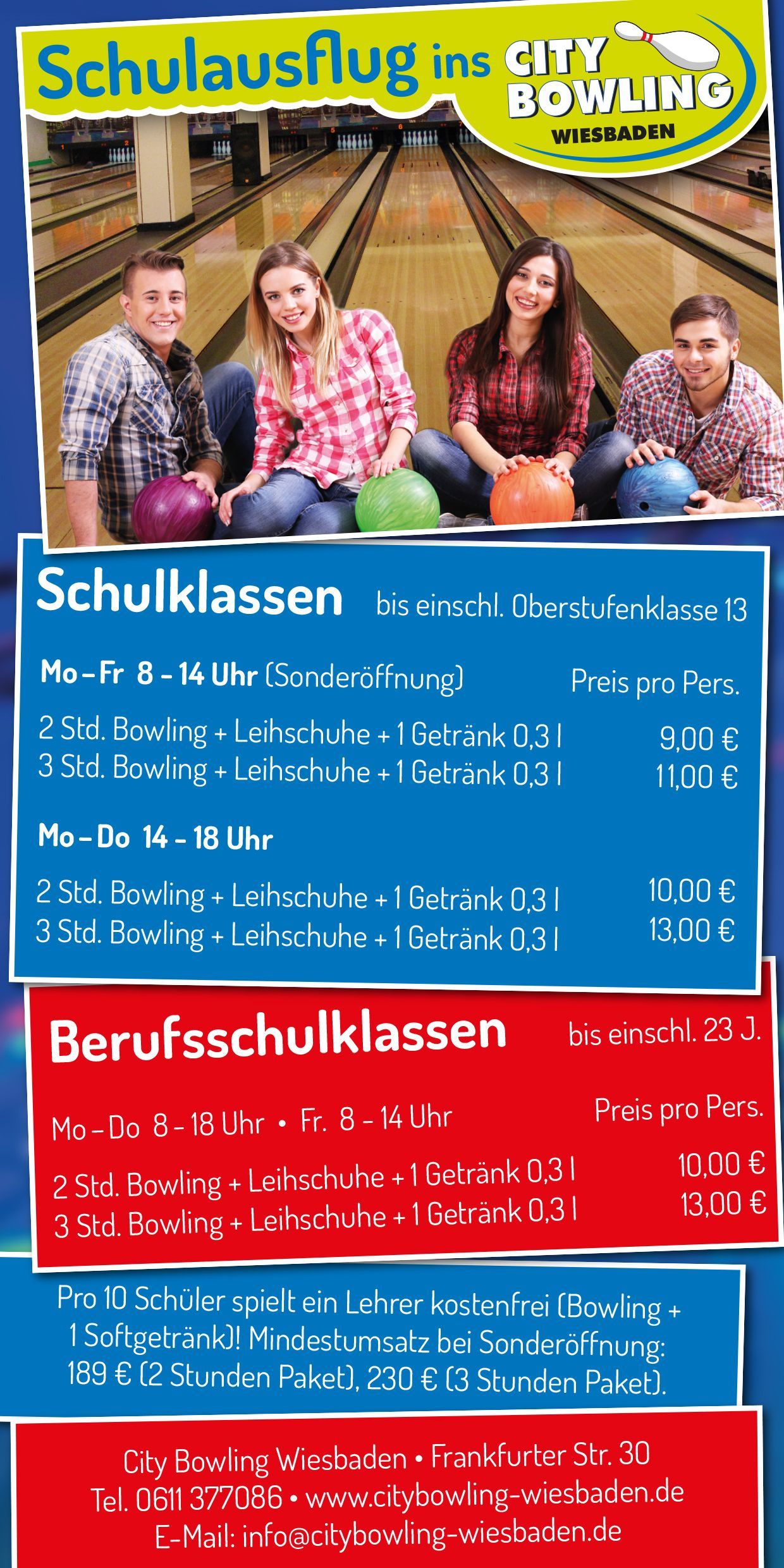 Schulausflug ins City Bowling Wiesbaden