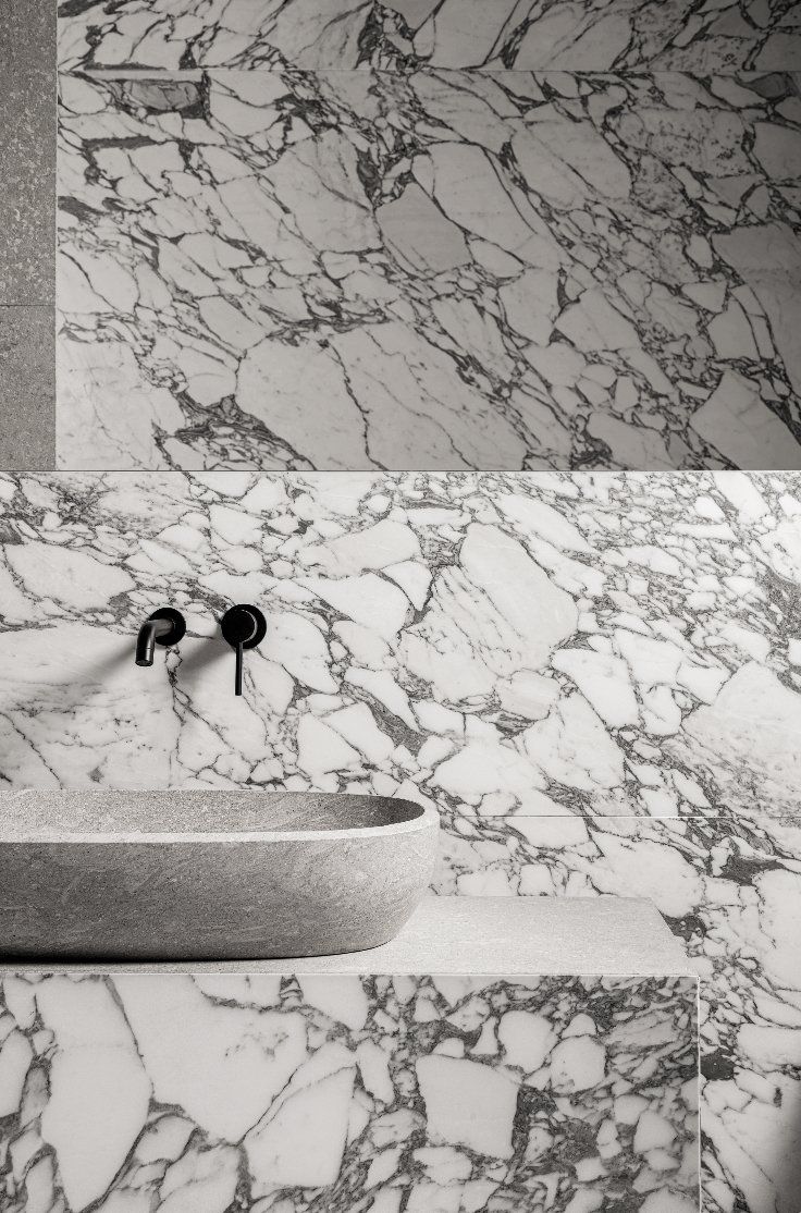 Arabescato marble bathroom