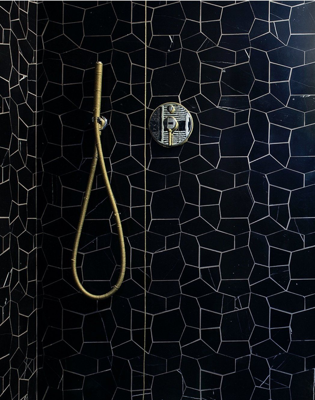 Black bathroom mosaic