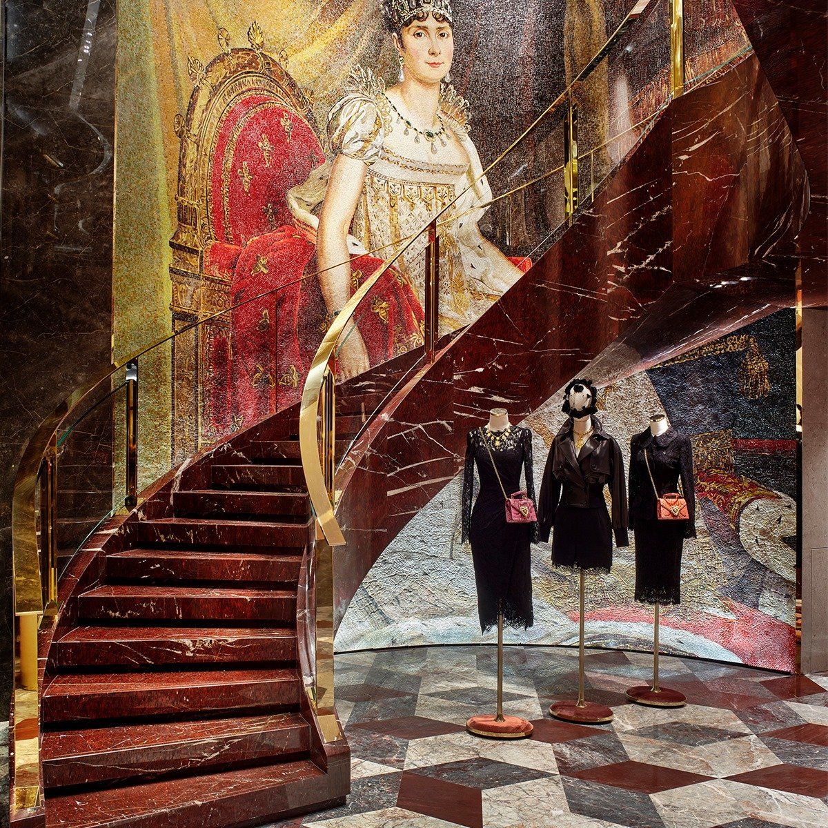 Josephine mosaic at Dolce and Gabbana showroom in Paris