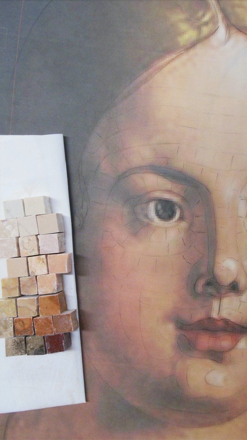 Eve mosaic face detail