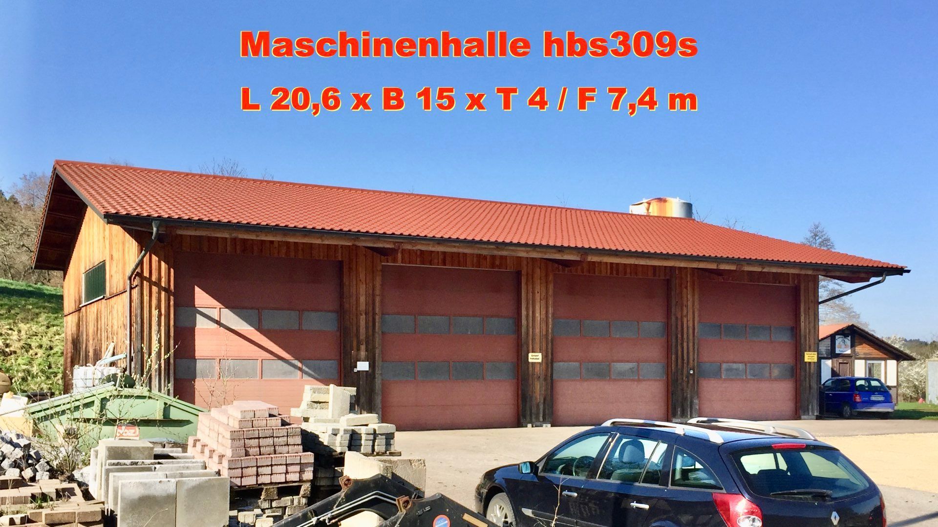 Gebrauchte Stahlrahmenhalle aus Rückbau Geräte- & Lagerschuppen zur Demontage